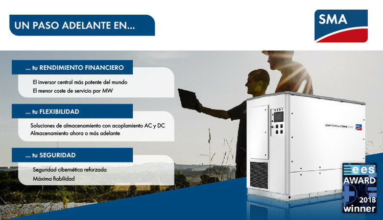 En la próxima subasta, haz tu instalación gestionable con los inversores solares Sunny Central UP - Storage Ready