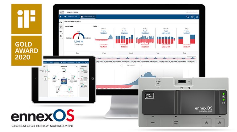 La plataforma IoT para la gestión de la energía ennexOS de SMA recibe el iF gold award por su diseño de servicio y facilidad de uso