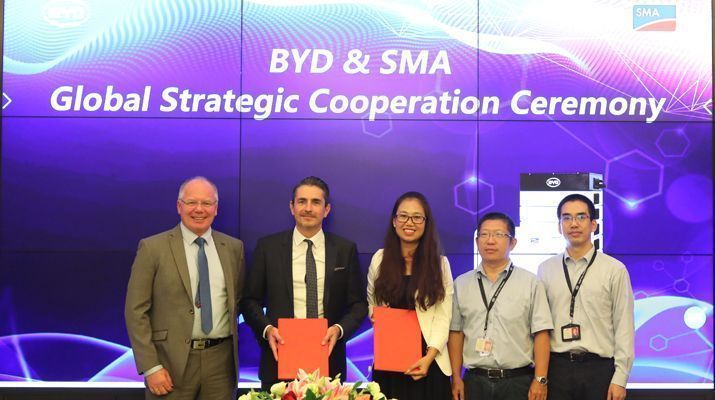 SMA y BYD amplían su asociación estratégica en el campo del almacenamiento a regiones en expansión de todo el mundo